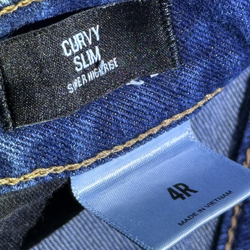 Express High Rise Ripped Indigo Jeans - Picture 4 of 8